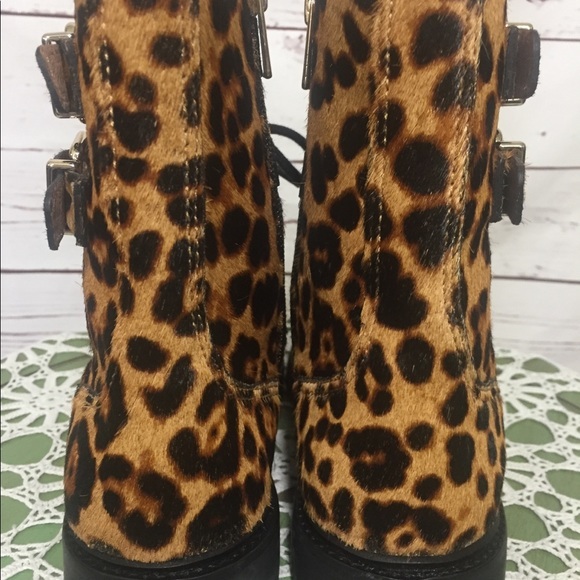 🌸NWOB Antonio Melani Dyed Cow Hair Combat Style Boots - Picture 9 of 12